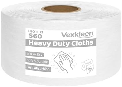 Shop Towels Lint-Free Heavy Duty Cloths, White (15"x 5", 500 PCS) by PrecisionCleanroomSupplies