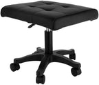 Footrest Under Desk, Adjustable Height 15.7-19.7 in Leg Rest Ottoman with Wheels, 17.7 x 14.6 in Ergonomic Saddle Foot Stool, Leather Rolling Stool for Office Home Gaming Salon Makeup Vanity - Image 3