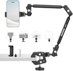NEEWER Basics Magic Arm Table Stand, 55 cm Microphone Arm Overhead Mobile Phone Holder Desk with 1/4" 3/8" Threads for ARRI, for DSLR Action Cam Webcam Mic LED Light for Video Reinforcement, UA061 by Neewer