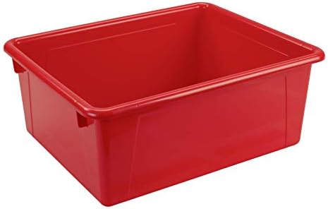 Storex Letter Size Deep Storage Tray – Organizer Bin for Classroom, Office and Home, Red, 5-Pack (62525A05C) - Image 4