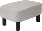 IBUYKE Small Footstool Ottoman, Linen Fabric Footrest, Linen RF-BD213 by IBUYKE
