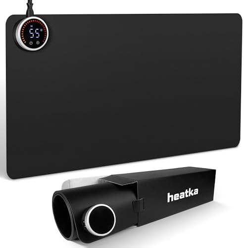 Classic Desktop Hand Warmer Heated Desk Pad – Large Heated Desk Mat for Cold Office & Home, PVC Leather Heated Mouse Pad for Keyboard & Mouse, Auto Shut-Off by Heatka