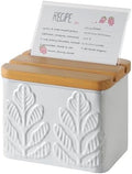 Plant Pattern Embossed Recipe Box with 4x6 Cards and Dividers by Unknown
