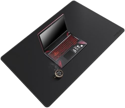 Mydours 40"x28" XL Large Desk Mat - Full Desk Blotter Mouse Pad, (Black) by Mydours