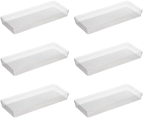 Oggi Clear Drawer Organizer - 6.25" X 15.75" (Set of 6) - Ideal for Organizing Kitchen Drawers, Office, Desk, Silverware, Kitchen Utensils, Cosmetics and Bathrooms by Unknown