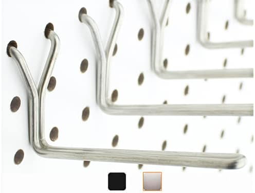 Stainless Steel Pegboard Hooks 25-Pack 4" L Hook - Will Not Fall Out, Fits Any Peg Board - Organize Tools, Accessories, Workbench, Garage Storage, Kitchen, Crafts, Jewelry, Retail by RightArrange