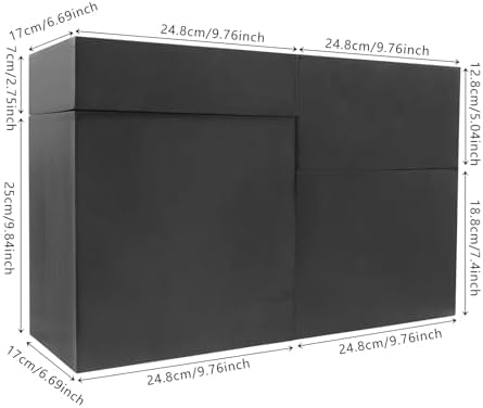 4-Piece Wooden Stackable Drawer Cabinet Set - Desktop Storage Organizer with 10 Drawers, Sturdy Design for Home/Office, No Assembly, Space-Saving, Durable (Black) - Image 3
