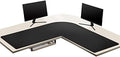 ZORESYN L-Shaped Desk Mat PU Leather Black, (55"+54") x15.7 by ZORESYN