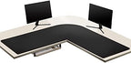 ZORESYN L-Shaped Desk Mat PU Leather Black, (55"+54") x15.7 by ZORESYN