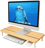 Monitor Stand Wood Riser for iMac Laptop Computer Monitor – A Sturdy Computer Stand to Elevate Your Screen and Reduce Eye Strain and Maintain Body Position(Oak Wood) by CRAFTKITTIES