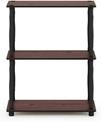 Furinno Turn-N-Tube 3-Tier Compact Multipurpose Shelf Display Rack with Classic Tube, Dark Cherry/Black - Image 6
