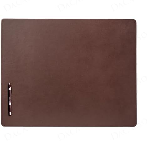 Dacasso 24” x 19” Chocolate Brown Leather Desk Pad w/Out Rails - Executive Desk Surface Protector - Luxury Leather Desk Blotter for Writing - Image 3