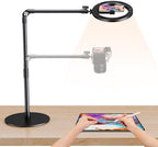 elitehood Overhead Phone Mount with Ring Light, Overhead Tripod for iPhone by Builtyourelitelive