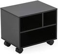FITUEYES Mobile Printer Stand with Storage, Wood Small Printer Table, Black by FITUEYES