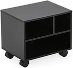 FITUEYES Mobile Printer Stand with Storage, Wood Small Printer Table, Black by FITUEYES