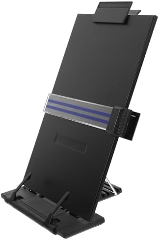 Adjustable Desktop Document Holder and Reading Book Stand with Paper Clip and Line Guide for Typing and Office Use by Unknown