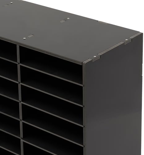Literature Organizer, Desktop File Sorter Mail Center, Paper Storage Cabinet with 36 Slots Compartments for Home School Office (36 Slots Black) - Image 6
