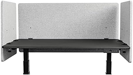 Stand Up Desk Store ReFocus Clamp-on Acoustic Desk Divider Privacy Panel that Reduces Noise and Visual Distractions (Cool Gray, 47.25" x 23.6", 23.6" x 23.6", & 23.6" x 23.6") by SStandUpDeskStore