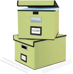 File Organizer Box with Lids, Collapsible File Folder Organizer by Huolewa