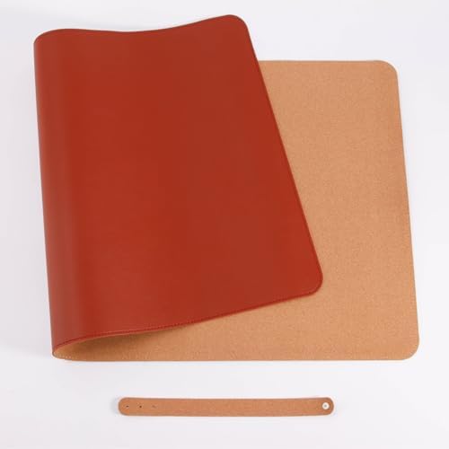 Leather Office Desk Mat Large Cork Computer Mouse Pad, Desk Protector Non-Slip Writing Pad for Office Home Decor(Brown,120x60cm) by Unknown