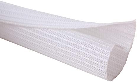 Alex Tech 25ft - 1.25 inch Cord Protector Wire Loom Tubing Cable Sleeve Split Sleeving for USB Cable Power Cord Audio Video Cable - Protect Cat from Chewing Cords - White by AlexTech