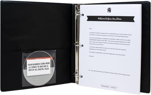 Homeowner's Book of Records Binder, Organize Household Receipts and Home Repair Record Keeping (Black and Navy) - Image 2