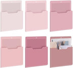 Fuutreo Magnetic Wall File Holder,6pcs,Rose Pink,Vertical-large by Fuutreo