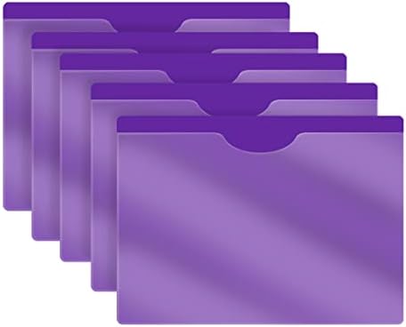 Purple Vinyl Pocket Folders, Doctor Stuff, Closed Sides, Letter Size, Clear Front Top Loading Job Jacket, Documents Holder for Office, High School and Medical Files, Pack of 25 by DoctorStuff