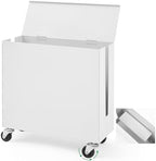 Briwooody Extra Large Metal Cable Management Box with Caster Wheels, White by Briwooody