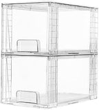 Vtopmart 2 Pack Large Stackable Storage Drawers, Clear by Vtopmart