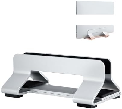 Vertical Laptop Stand Tool-Free Adjustable Laptop Stand Holder Vertical Width from 0.35"-1.6" Support Almost All Laptop(Silver- 1 Slot) - Image 2