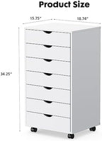 OLIXIS 7 Drawer File Cabinet on Wheels, Printer Stand - Image 2
