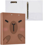 JIPONI 3 Ring Binder Capybara Face 1 Inch Round Binders for Men Women Students, Cute File Organizer for Office Home School by JIPONI