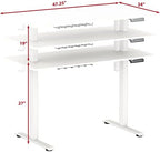 SHW 48-Inch Electric Height Adjustable Sit to Stand Desk, White - Image 3