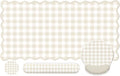 Beige Gingham Scalloped Desk Mat Set, Mouse Pad with Gel Wrist Rest,Ergonomic Keyboard Wrist Support for Women Non-Slip Desk Pad Home Office Decor by Unknown