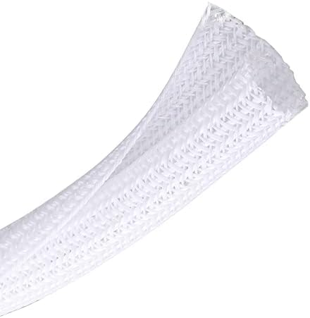 Cable Management Sleeve, Split Design, 25FT - 1 Inch, White by CrocSee