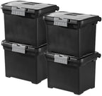 Sterilite Portable File Box, Letter File Storage Bin with Handle, 4 Pack by Sterilite