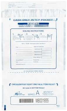 Royal Sovereign 10 x 15 Clear Dual-Pocket Deposit Bags 100 Pack (RMTE-1015AC-DP) by RoyalSovereignIntlInc