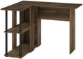 Furinno Abbott L-Shape Computer Desk with Bookshelf, Columbia Walnut/Black by Furinno-FitsYourSpaceFitsYourBudget