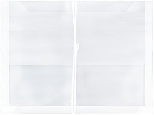 JAM PAPER Plastic Expansion Envelopes with Elastic Band Closure - Letter Booklet - 9 3/4 x 13 with 2.5 Inch Expansion - Clear - 12/Pack by JAMPaper