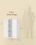 VASAGLE Floor Storage Cabinet, 2 Adjustable Shelves, 4 Doors,42.7" H - Image 3