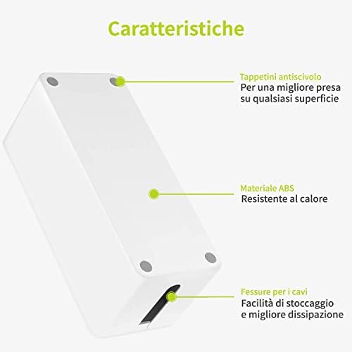 ACROPAQ Cable Box Medium White, Cable Organiser for Hiding Cable (32 x 13.2 x 12.7 cm), Desk Organiser - Cable Management Box for Order in the Office and Home Office - Image 4