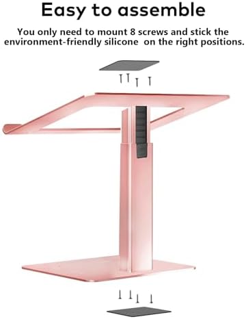 Ergonomic Aluminum Laptop Stand for Desk Adjustable Sit to Stand Riser DJ Laptop Stand Adjustable Height from 7-15 Inches Aluminum - Image 6