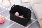 Minoisome Storage Basket Felt Storage Bin Collapsible& Convenient Box Organizer with Carry Handles for Office Bedroom Closet Babies Nursery Toys Laundry (Black, 15.7inch（L）×11inch（W）×10inch（H）) - Image 5