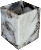 Natural Marble Stone Square Storage Container Empty Vessel Holder Cup for Candle/Pens/Sundries items (White Elephant Marble) by StonePlus
