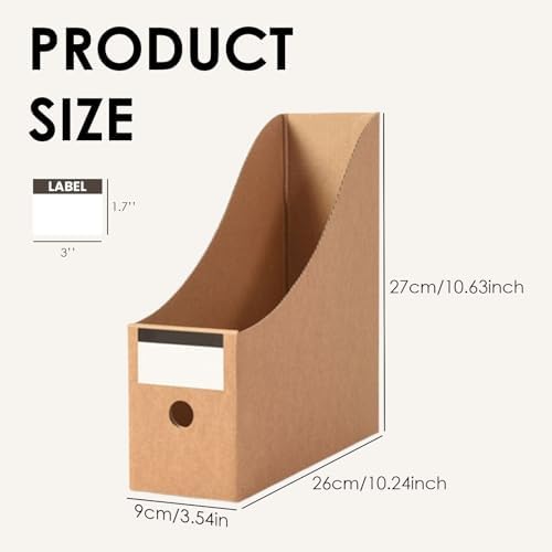24 Pcs Cardboard Magazine File Holders Magazines Book Bin Box - Image 2