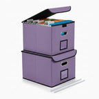 CADONO File Organizer Box with Lid (Light Purple, 14.9 x 12.59 x 10.8 inch, 2-Pack) by CADONO