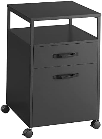 VASAGLE File Cabinet with Wheels, 2 Drawers, Open Shelf by VASAGLEbySONGMICSHOME