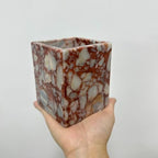 Natural Calacatta Red Marble Makeup Brush Holder, Pen Holder - Image 2