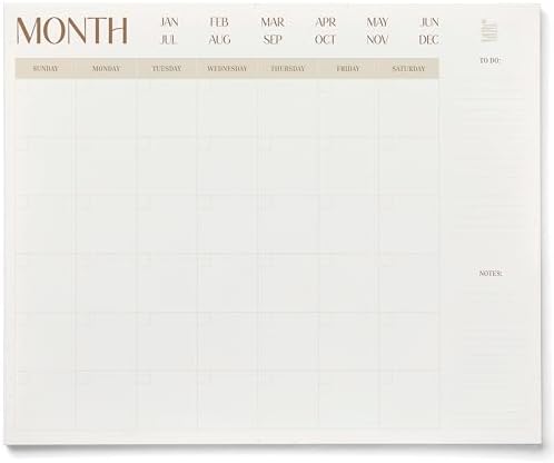 ETERNA GOODS Undated Flat Desk 12-Month Calendar, Modern Aesthetic Large 22" x 17" Desk Pad Calendar, Undated So You Can Start Anytime, Upgrade Your Desktop With a Modern Full Month View Calendar by EternaGoods